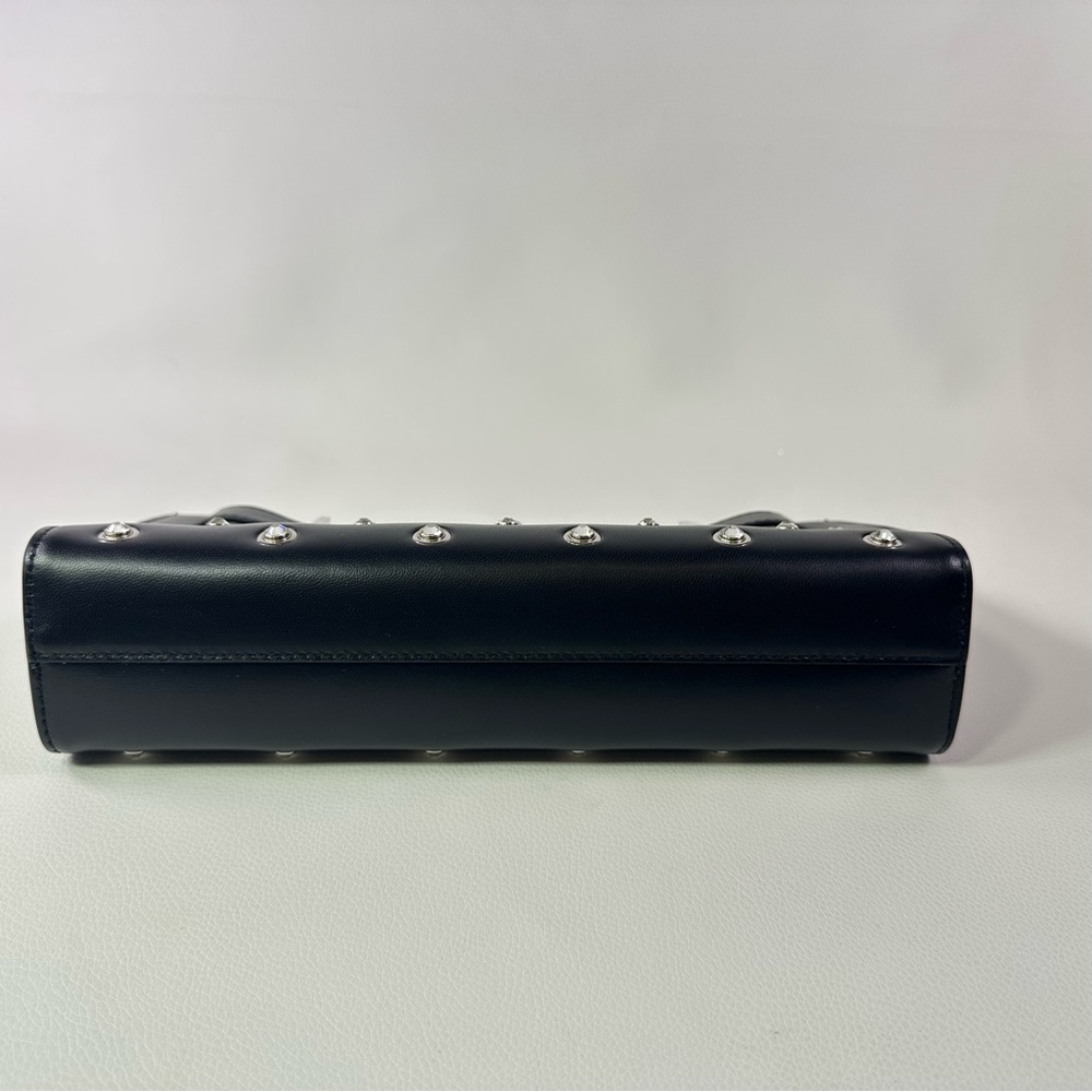 NEW! Versace Crystal Medusa 95 Studded Clutch Black Lamb Leather - Picture 8 of 12